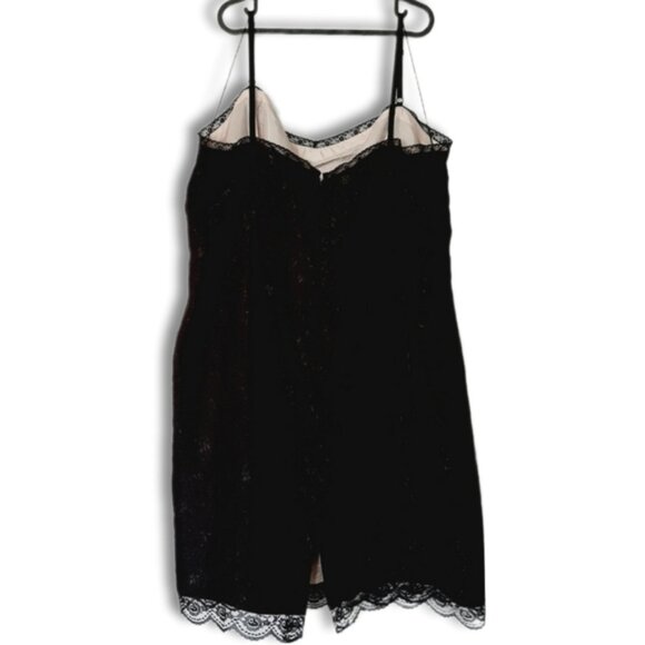 LONDON TIMES - New - Elegant Black Lace Evening Dress Spaghetti Straps Sz 24 - Picture 7 of 10